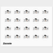 Sticker Rond Classe Argent de 2026 Graduation (Feuille)