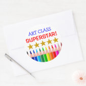 Sticker Rond Classe Art Superstar (Enveloppe)
