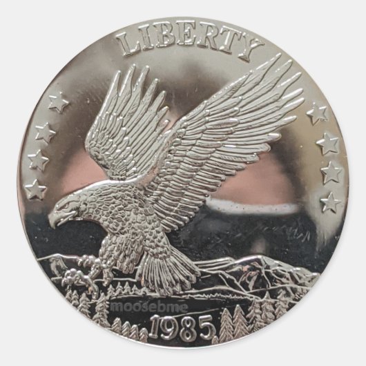 Sticker Rond Classe avant double aigle en argent massif 1985 (Devant)
