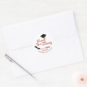 Sticker Rond Classe blanche et rouge de Merci diplômé 2025 (Enveloppe)