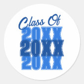 Sticker Rond Classe Bleue De Diplôme (Devant)