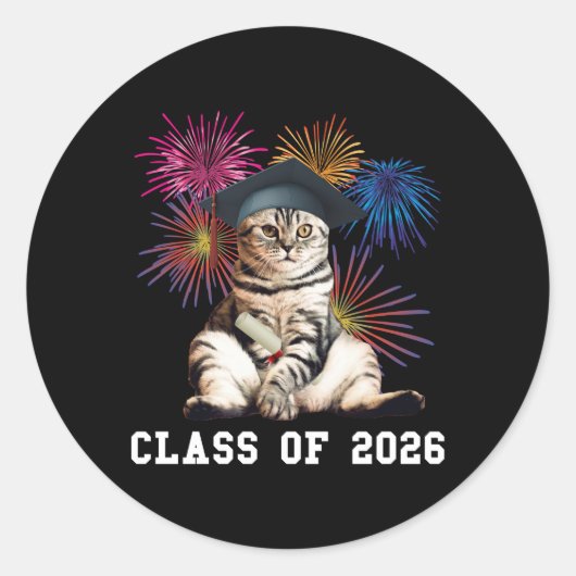 Sticker Rond Classe D'Amoureux des chats 2026 (Devant)