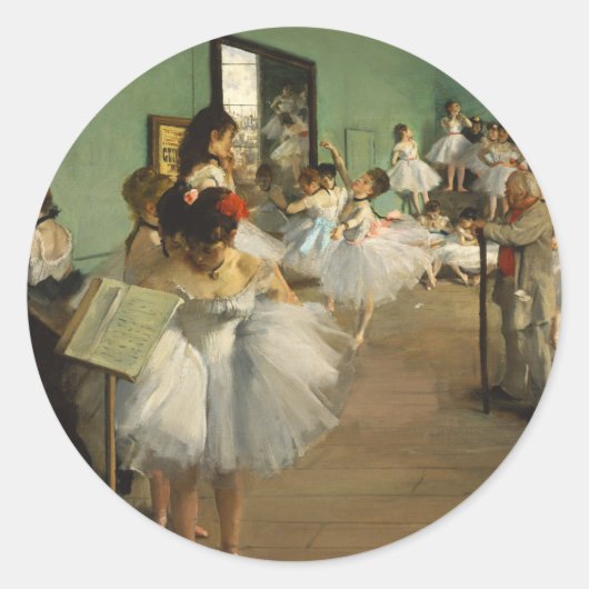 Sticker Rond Classe Danse | Edgar Degas (Devant)