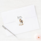 Sticker Rond Classe d'aquarelle arrière de mariée pour un Maria (Enveloppe)