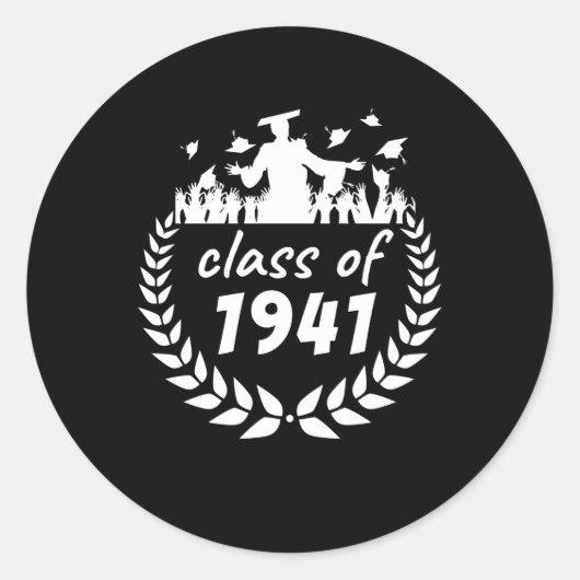 Sticker Rond classe de 1941 graduation ou conception de réunion (Devant)