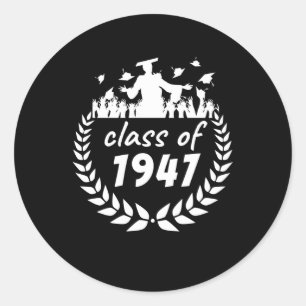 Sticker Rond classe de 1947 graduation ou conception de réunion