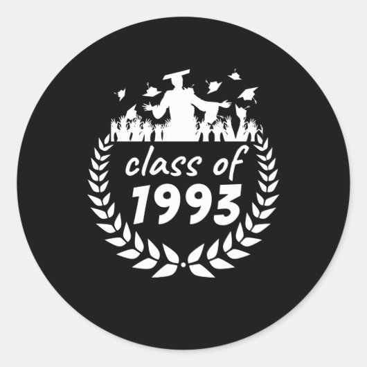 Sticker Rond classe de 1993 diplôme ou dessin de réunion par (Devant)