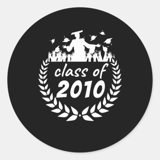 Sticker Rond classe de 2010 graduation ou reunion design par (Devant)
