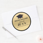 Sticker Rond Classe De 2016 Casquette Noir Moderne Arrière - pl (Enveloppe)