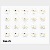Sticker Rond Classe de 2017, Gold et Black Personnalisé (Feuille)