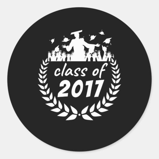 Sticker Rond classe de 2017 graduation ou reunion design par (Devant)