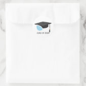 Sticker Rond Classe de 2020 Graduation avec masque facial (Sac)
