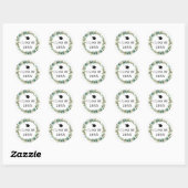Sticker Rond Classe de 2021 Eucalyptus Botanical Graduation (Feuille)