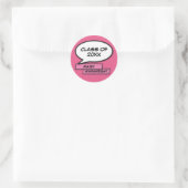 Sticker Rond Classe de 2021 Graduate Girly Pink Fun Graduation (Sac)