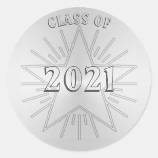 Sticker Rond Classe de 2021 Graduation Day par Janz Silver Star