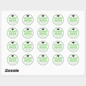 Sticker Rond Classe De 2022 Faveur De Graduation (Lime / Noir) (Feuille)