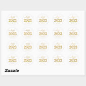 Sticker Rond Classe de 2023 Gold Script Graduation (Feuille)
