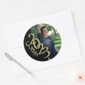 Sticker Rond Classe de 2023 Noir et or Classc (Enveloppe)