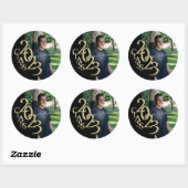 Sticker Rond Classe de 2023 Noir et or Classc (Feuille)