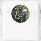 Sticker Rond Classe de 2023 Noir et or Classc (Sac)