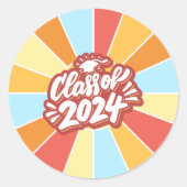 Sticker Rond Classe de 2024 Célébration des diplômes (Devant)