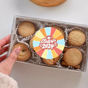 Sticker Rond Classe de 2024 Célébration des diplômes