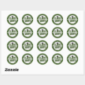 Sticker Rond Classe de 2024 Forest Green Graduation Party (Feuille)