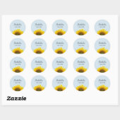 Sticker Rond Classe de 2024 Graduation Sunflower Blue (Feuille)