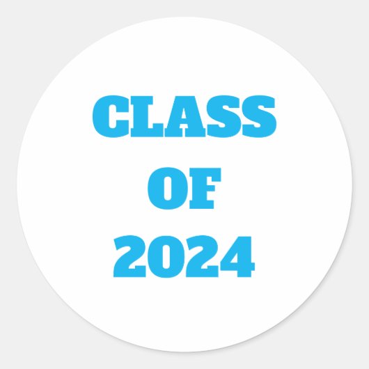 Sticker Rond Classe De 2024 Personnalisé Année Garçons Filles C (Devant)