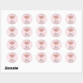 Sticker Rond Classe de 2025 Graduate Blush Pink Graduation (Feuille)