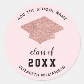Sticker Rond Classe de 2025 Graduate Light Pink Graduation (Devant)