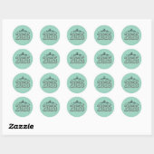 Sticker Rond Classe de 2025 Graduation Design moderne Classic R (Feuille)