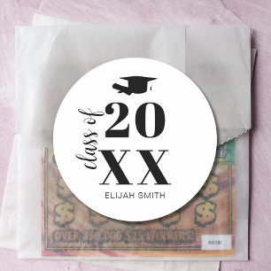Sticker Rond Classe de 2025 Graduation Party New Grads Senior