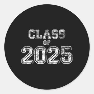 Sticker Rond Classe De 2025 Senior 2025 Graduation School Spiri
