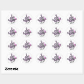 Sticker Rond  «Classe de 2026» Couronne de princesse (Feuille)