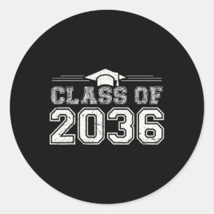 Sticker Rond Classe De 2036 Grow With Me Graduation 2036