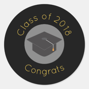 Sticker Rond Classe de 20xx Félicats avec plafond de diplôme
