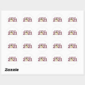 Sticker Rond Classe De Bague De Classe 2021 (Maroon) (Feuille)