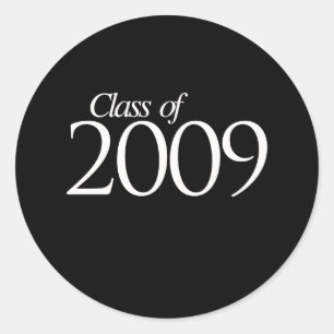 Sticker Rond Classe de blanc 2009