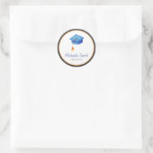 Sticker Rond Classe de Bleu clair Bleu Barrière avec Tassel (Sac)