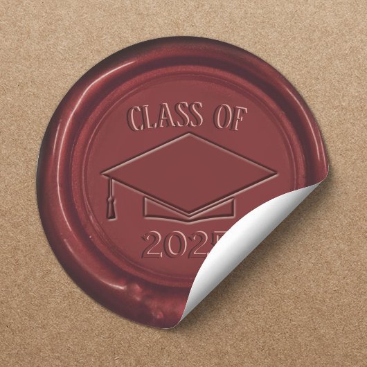 Sticker Rond Classe de bouchon de graduation de 2025 Sceau de c