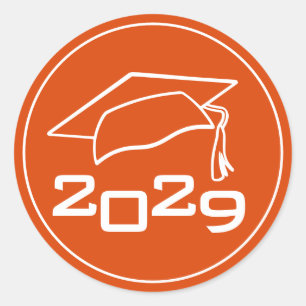 Sticker Rond Classe de Cap Année Orange