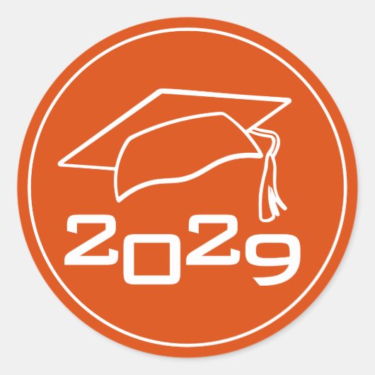 Sticker Rond Classe de Cap Année Orange (Devant)