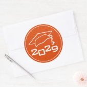 Sticker Rond Classe de Cap Année Orange (Enveloppe)