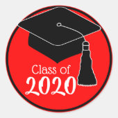 Sticker Rond Classe de Casquette rouge et noir 2024 (Devant)
