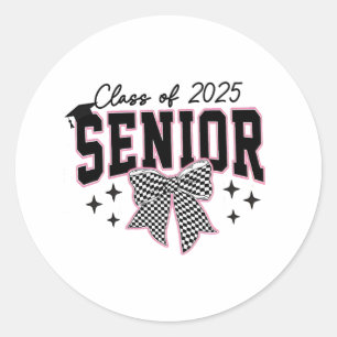 Sticker Rond Classe de coquette de la bow senior 2025