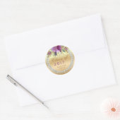 Sticker Rond Classe de Diamants de Fleurs 2017 Gold Graduation (Enveloppe)