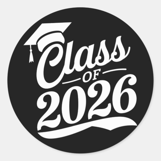 Sticker Rond Classe De Diplômés De 2026 Fier (Devant)