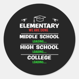 Sticker Rond Classe de fin d'études élémentaires 2024 5e 6e ann