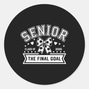Sticker Rond Classe de football senior de 2026 Bow Final Coquet